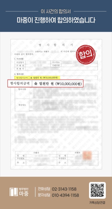 횡단보도 교통사고 조력 사례 | 신호위반 차량 충돌 골절 피해 보험·형사합의 성사 판결문 이미지 2