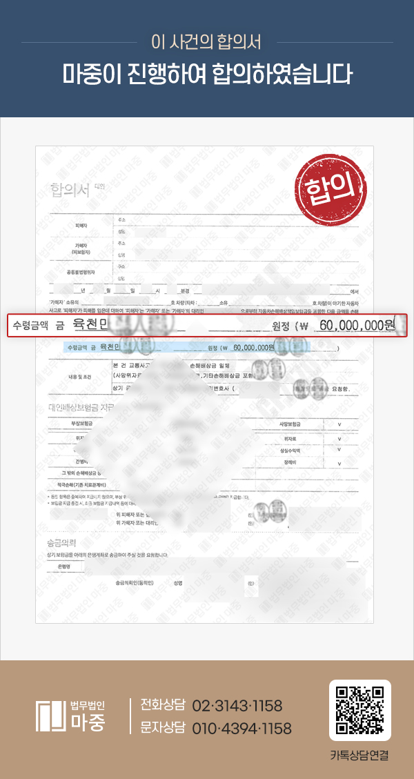 무단횡단 교통사고 조력 사례 | 횡단보도 사망사고 유족 보험합의금 6,000만 원 지급 성공