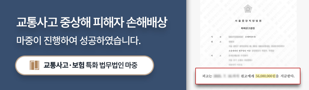 교통사고 중상해 피해자 손해배상청구소송 승소 판결문 이미지