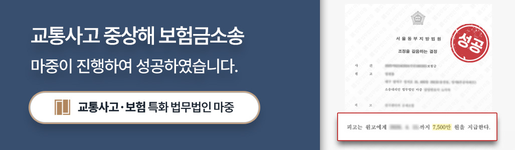 교통사고 보험금소송 승소 판결문 이미지