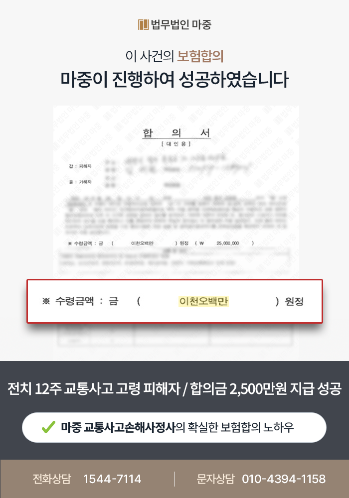 교통사고전문변호사 | 전치 12주 진단 받은 고령의 교통사고 피해자, 합의금 2,500만원 지급 사례 판결문 이미지 1